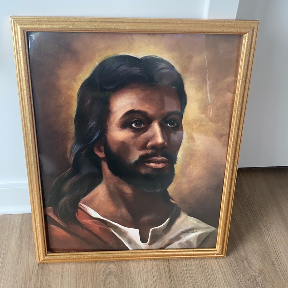 Jesus photo gold framed